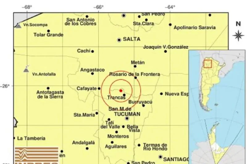 Un sismo de magnitud 5 sacudió Tucumán