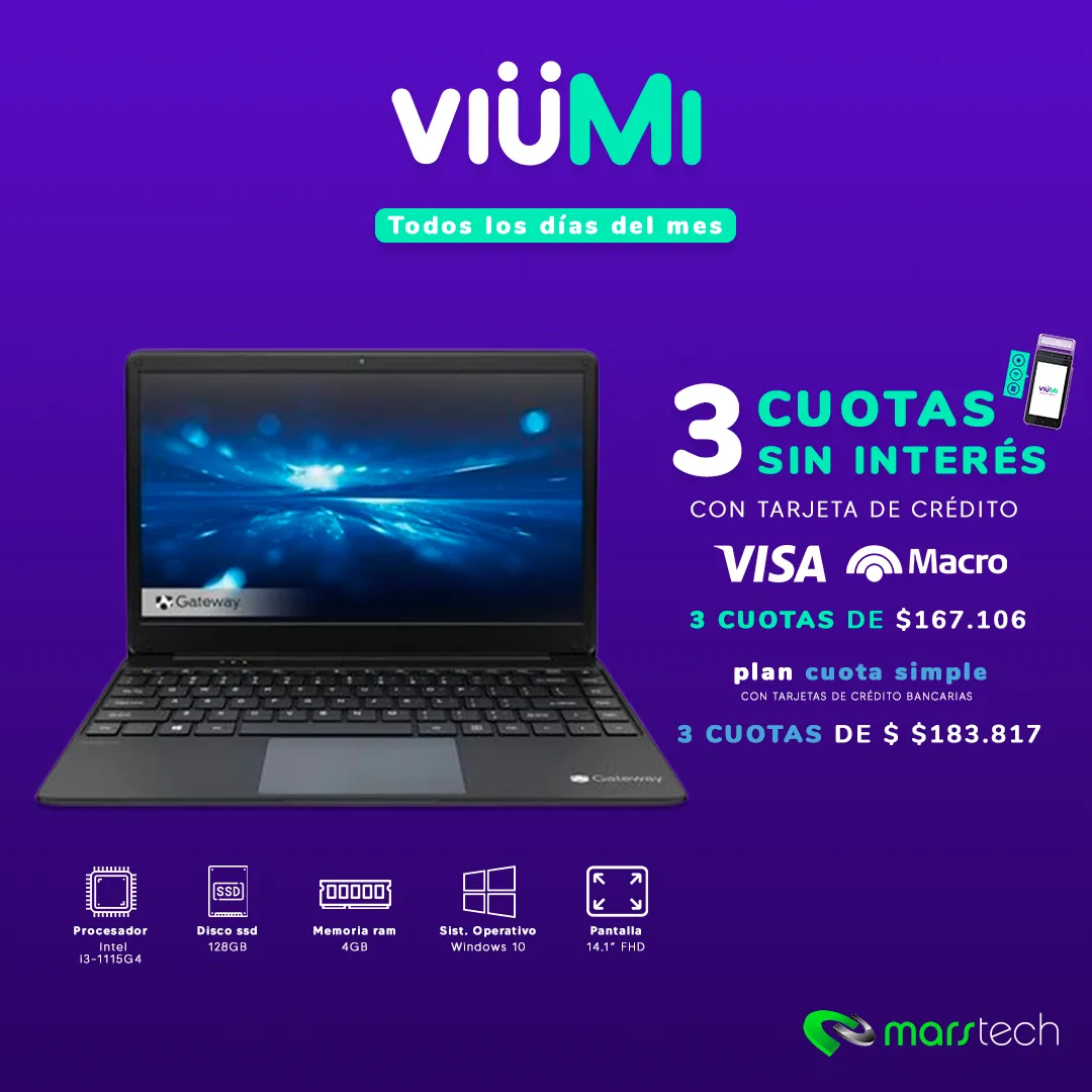 promo notebook viumi 3 cuotas